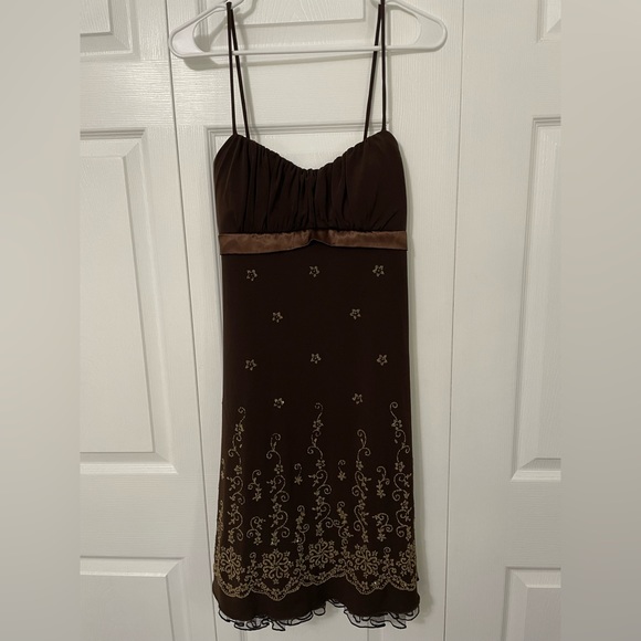 Ruby Rox Brown Embroidered Dress - Picture 2 of 5
